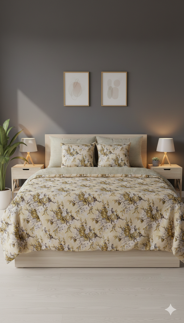 IV794 Cotton Comforter Set - Light Filling