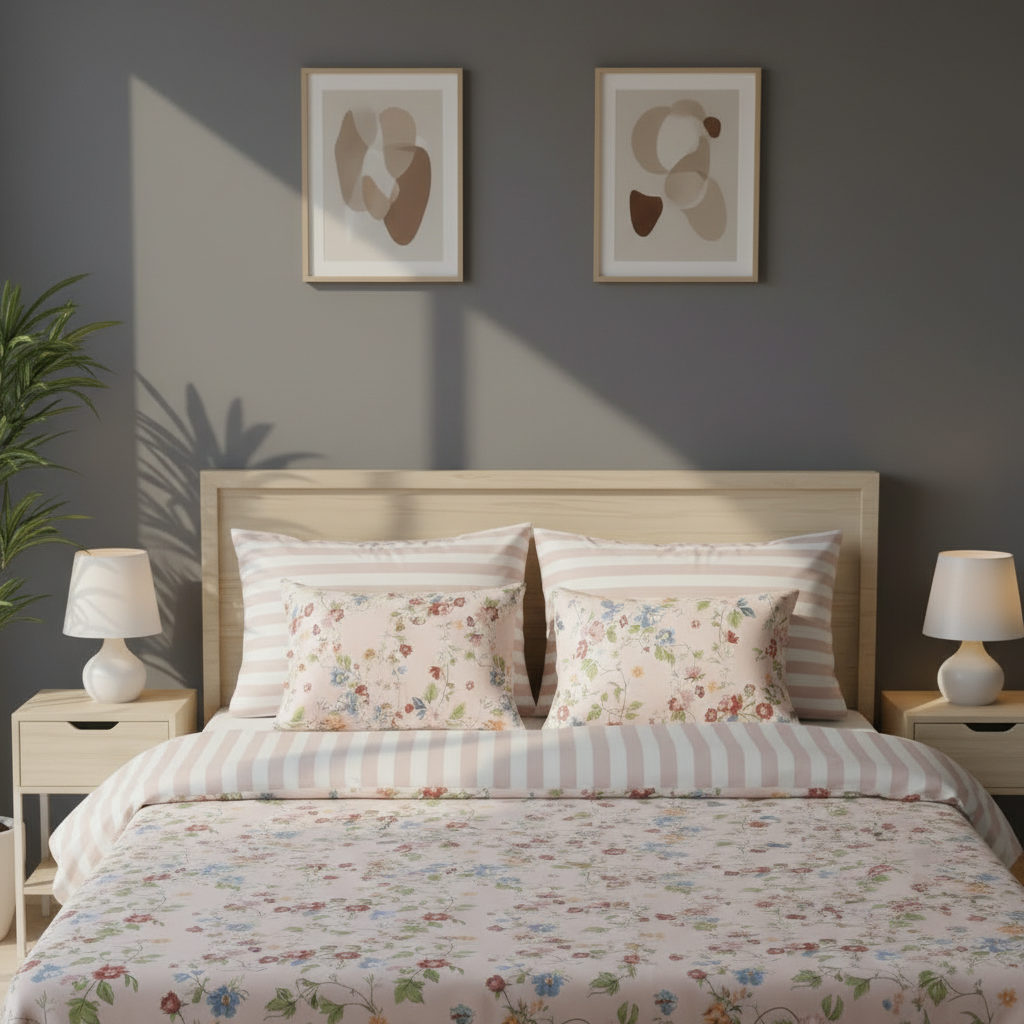 IV795 Cotton Comforter Set - Light Filling