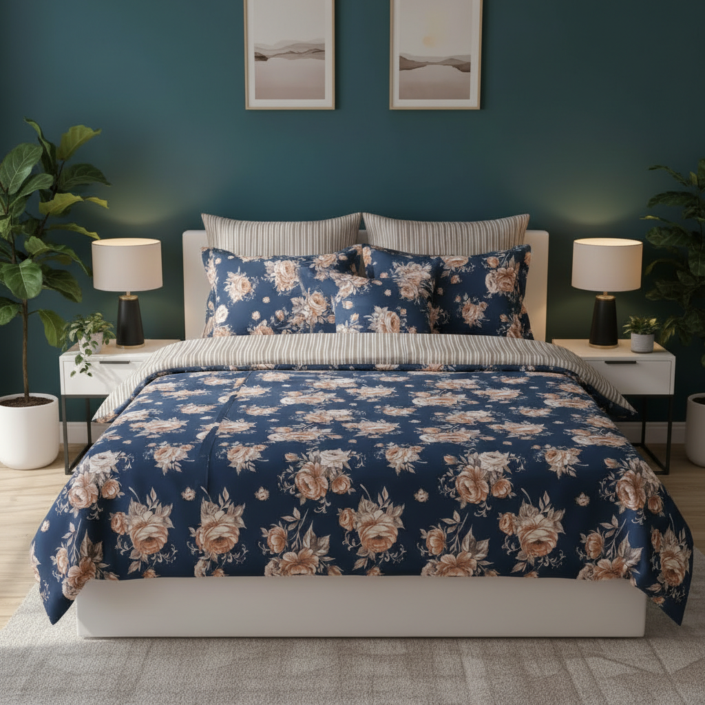 IV807 Cotton Comforter Set - Light Filling