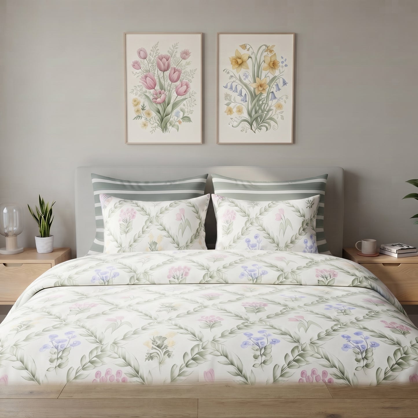 Spring Meadow Trellis Duvet Cover Set