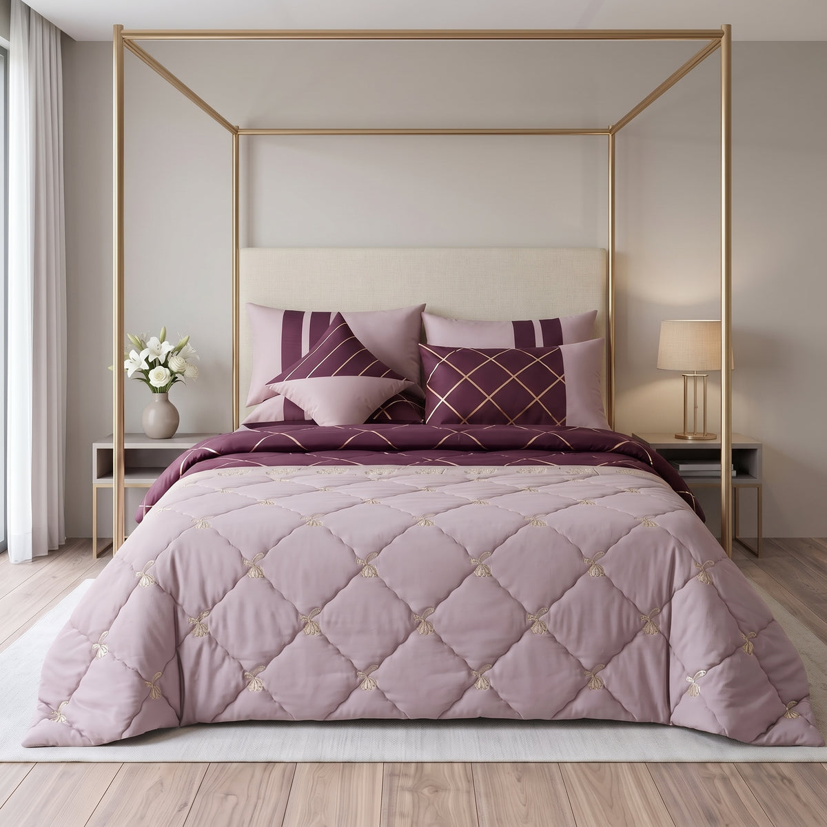 Rose Gold Opulence Luxury Comforter Set