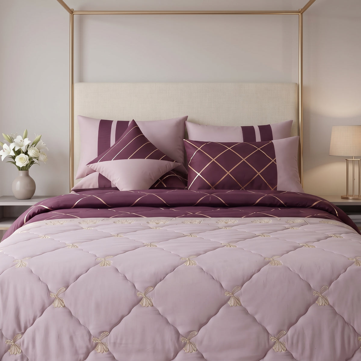 Rose Gold Opulence Luxury Comforter Set