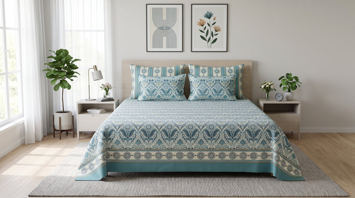 Sea Glass Filigree Bed Sheet Set