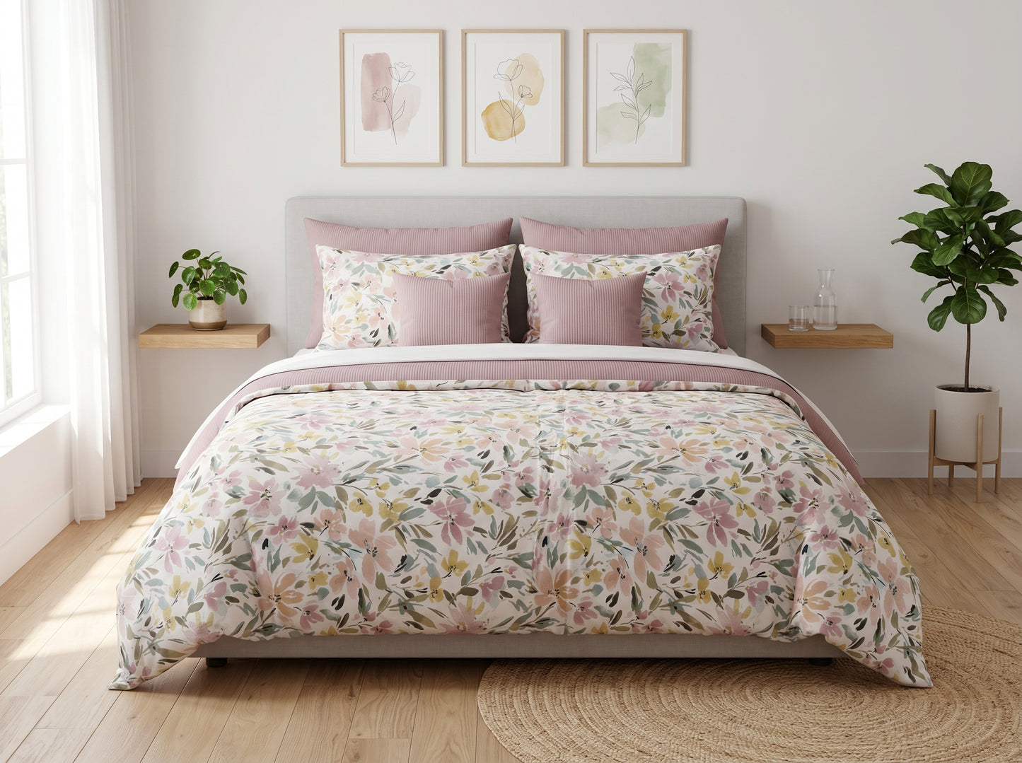 IV878 Luxury Cotton Satin Duvet Cover Set - Without Filling