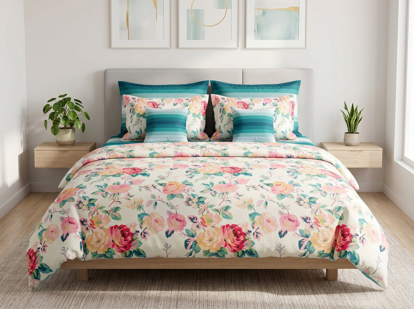 IV884 Cotton Comforter Set - Light Filling