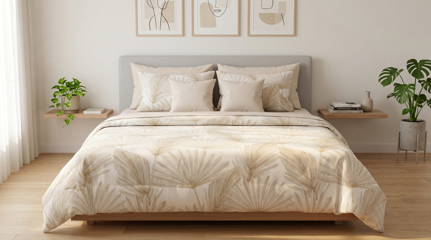 IV929 Luxury Cotton Satin Comforter Set - Light Filling