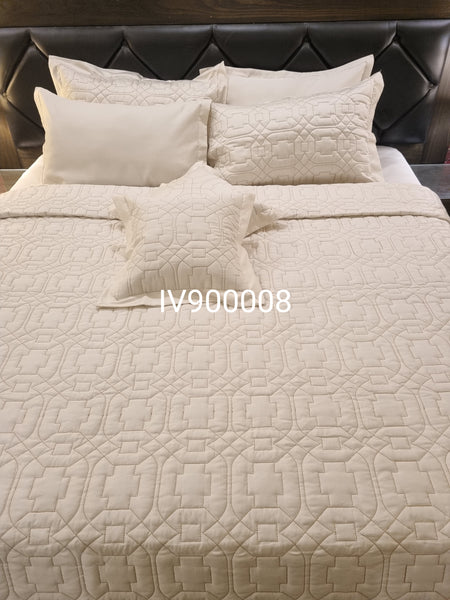 IV900008 Luxury Cotton Satin Bed Spread Set - Light Filling