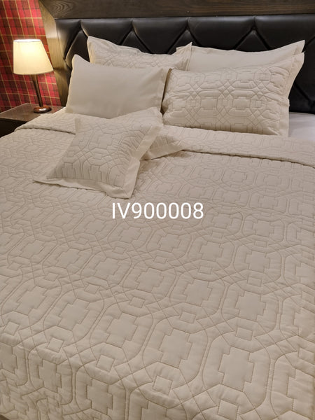 IV900008 Luxury Cotton Satin Bed Spread Set - Light Filling