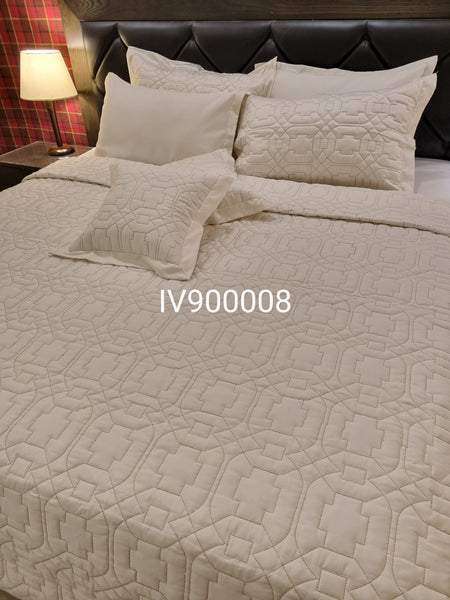 IV900008 Luxury Cotton Satin Bed Spread Set - Light Filling