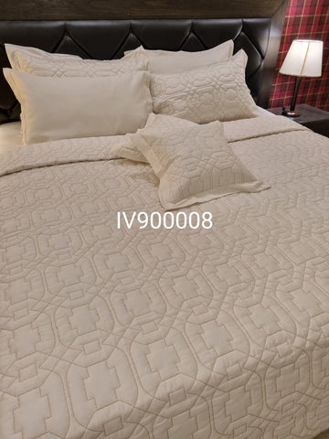 IV900008 Luxury Cotton Satin Bed Spread Set - Light Filling
