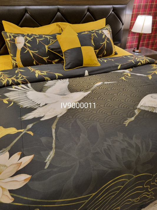 IV900011 Luxury Cotton Satin Comforter Set - Light Filling