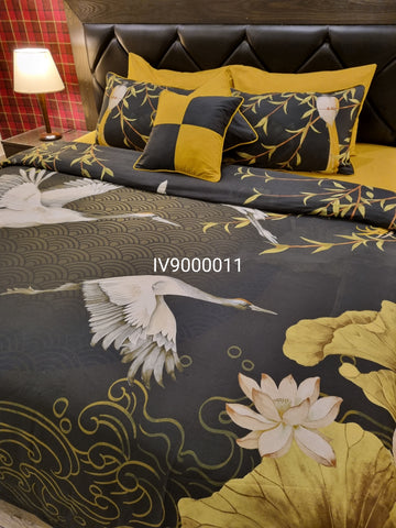 IV9000011 Luxury Cotton Satin Comforter Set - Light Filling