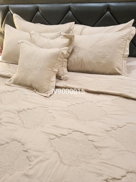 IV9000015 Luxury Cotton Satin Bed Spread Set - Light Filling