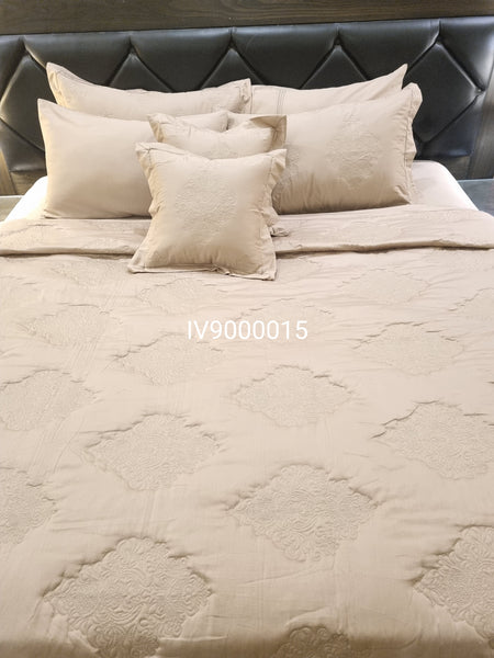 IV9000015 Luxury Cotton Satin Bed Spread Set - Light Filling