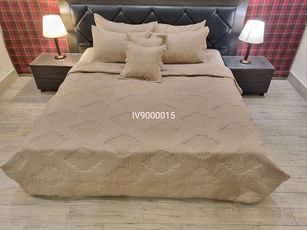 IV9000015 Luxury Cotton Satin Bed Spread Set - Light Filling