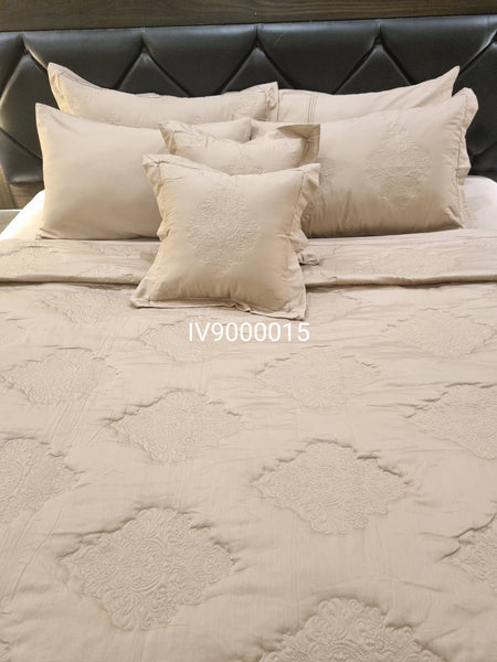 IV9000015 Luxury Cotton Satin Bed Spread Set - Light Filling