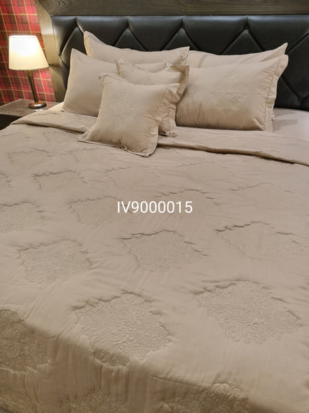 IV9000015 Luxury Cotton Satin Bed Spread Set - Light Filling