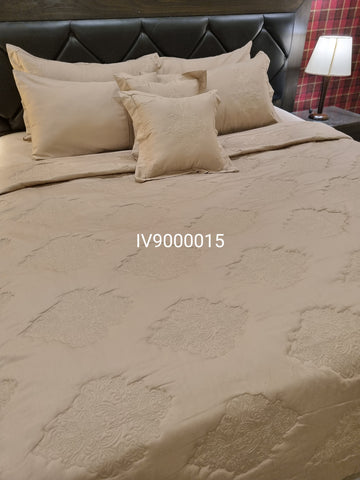 IV9000015 Luxury Cotton Satin Bed Spread Set - Light Filling