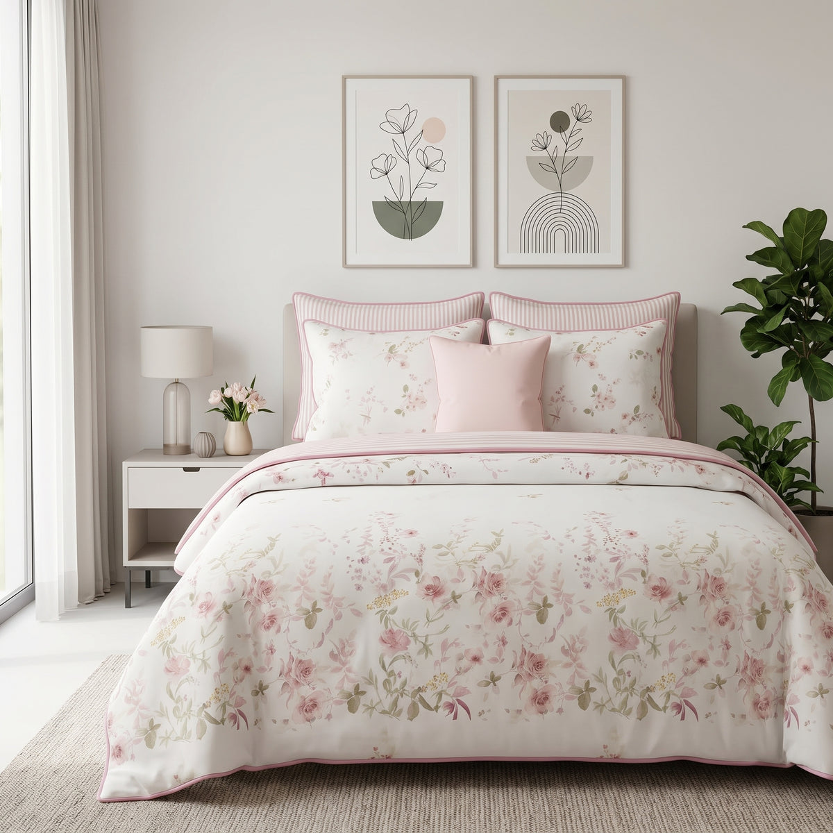 Roselle Botanical Duvet Cover Set