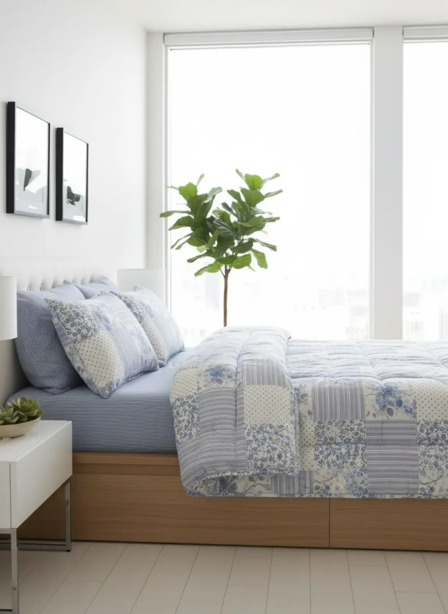 IV718 Cotton Comforter Set - Light Filling