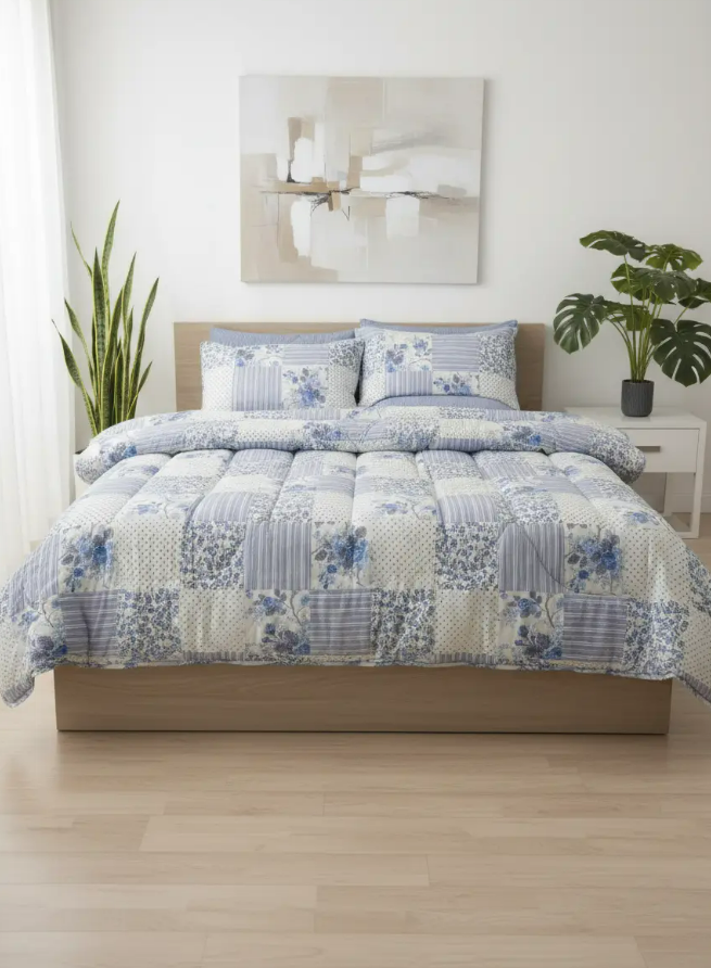 IV718 Cotton Comforter Set - Light Filling