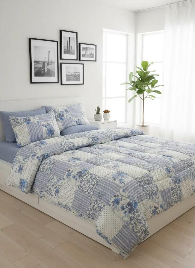 IV718 Cotton Comforter Set - Light Filling