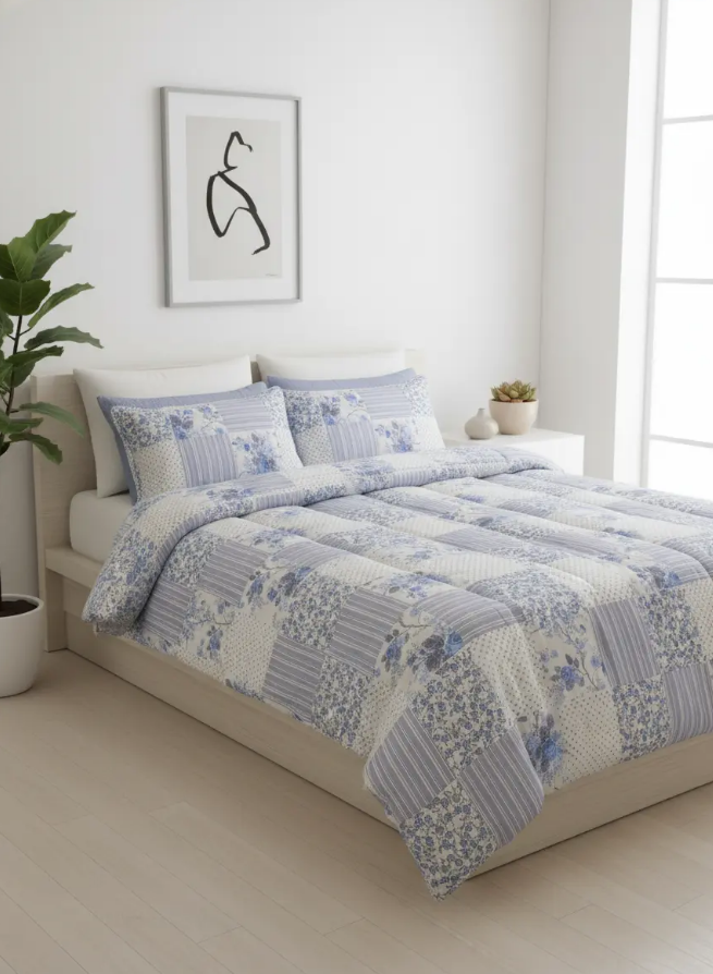 IV718 Cotton Comforter Set - Light Filling