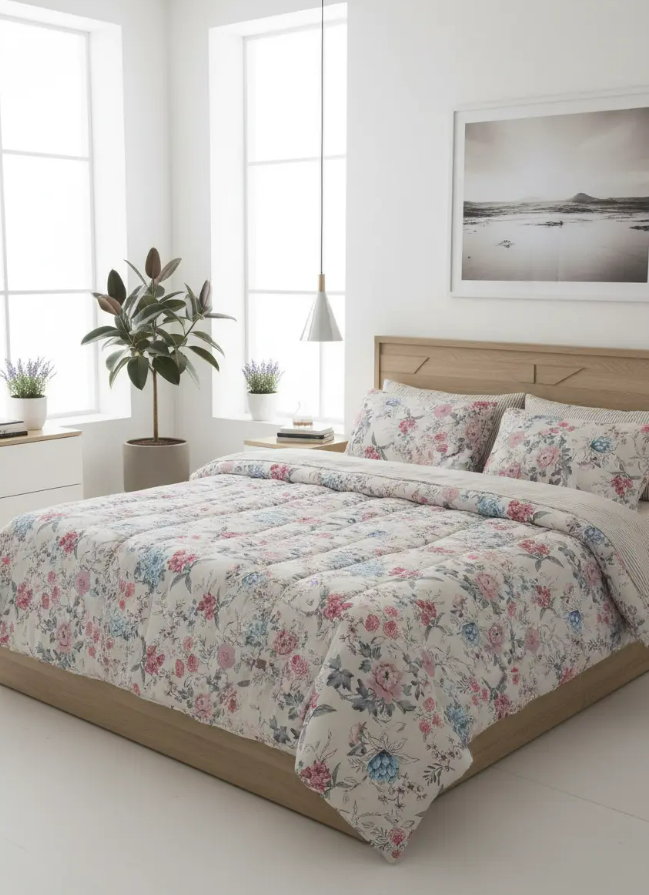 IV717 Cotton Comforter Set - Light Filling