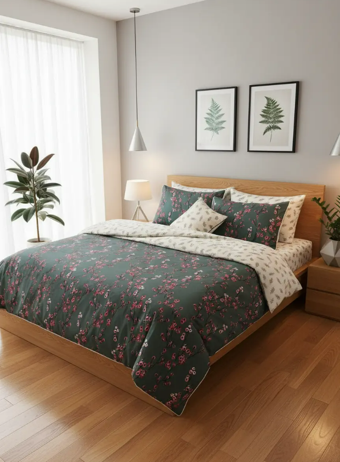 IV724 Cotton Comforter Set - Light Filling