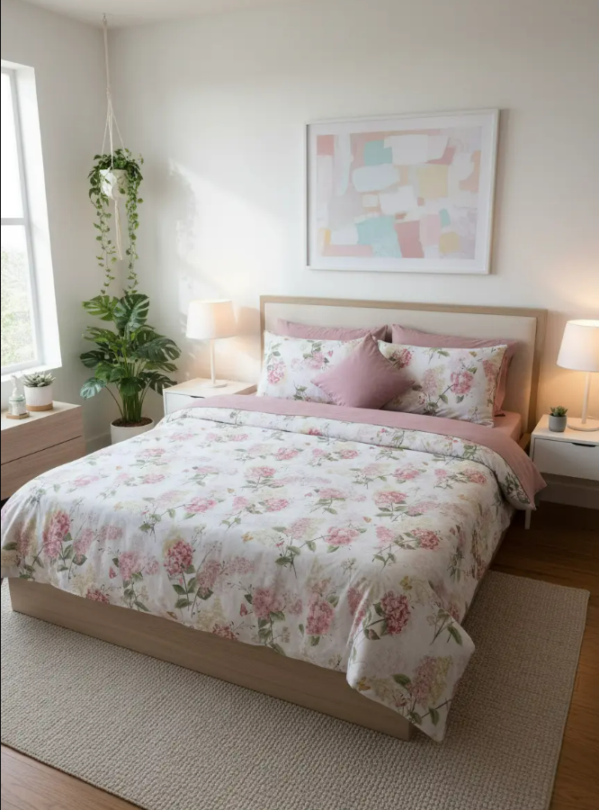 IV722 Cotton Comforter Set - Light Filling