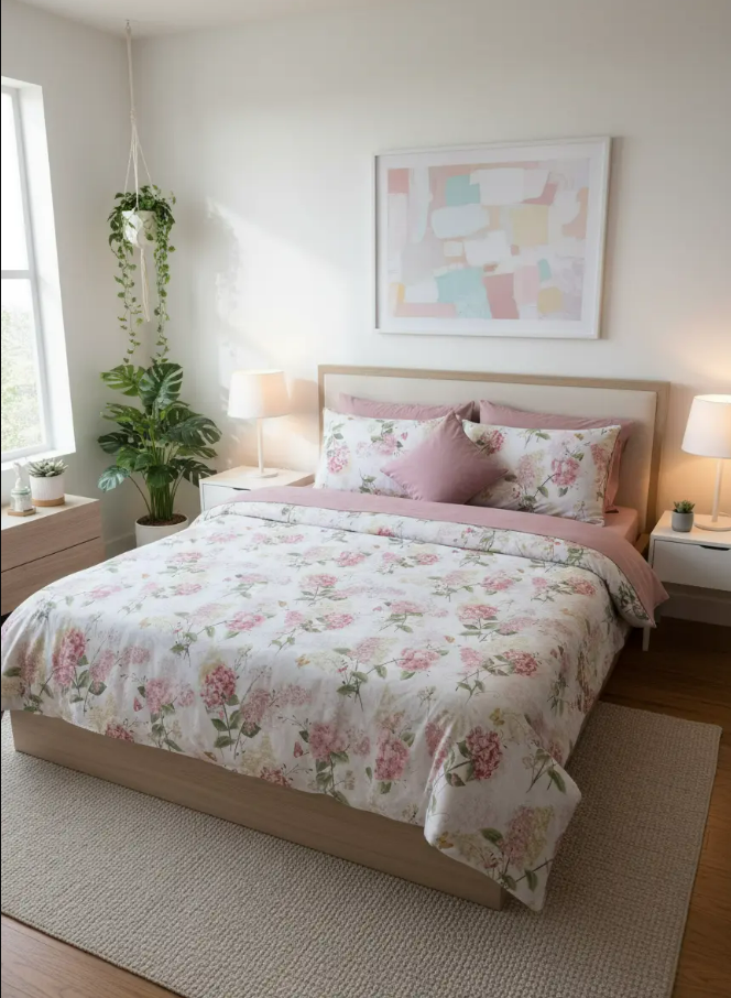 IV722 Cotton Comforter Set - Light Filling