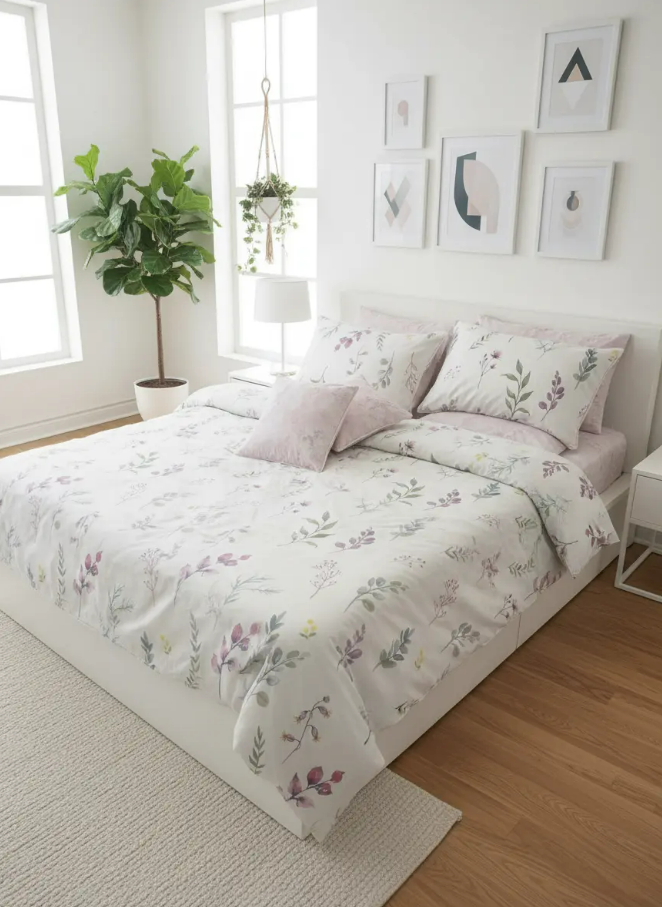 IV720 Percale Cotton Comforter Set - Light Filling