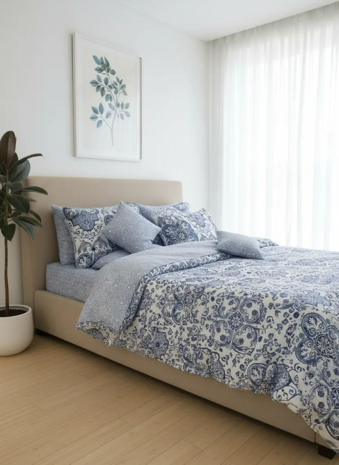 IV719 Cotton Comforter Set - Light Filling