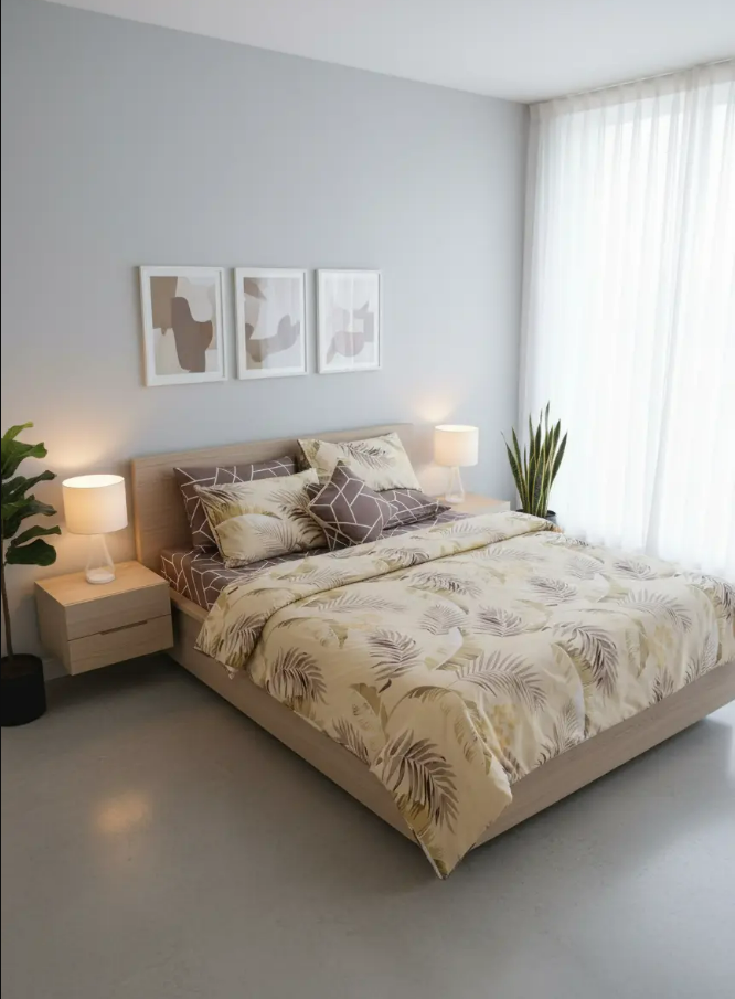 IV689 Cotton Comforter Set - Light Filling