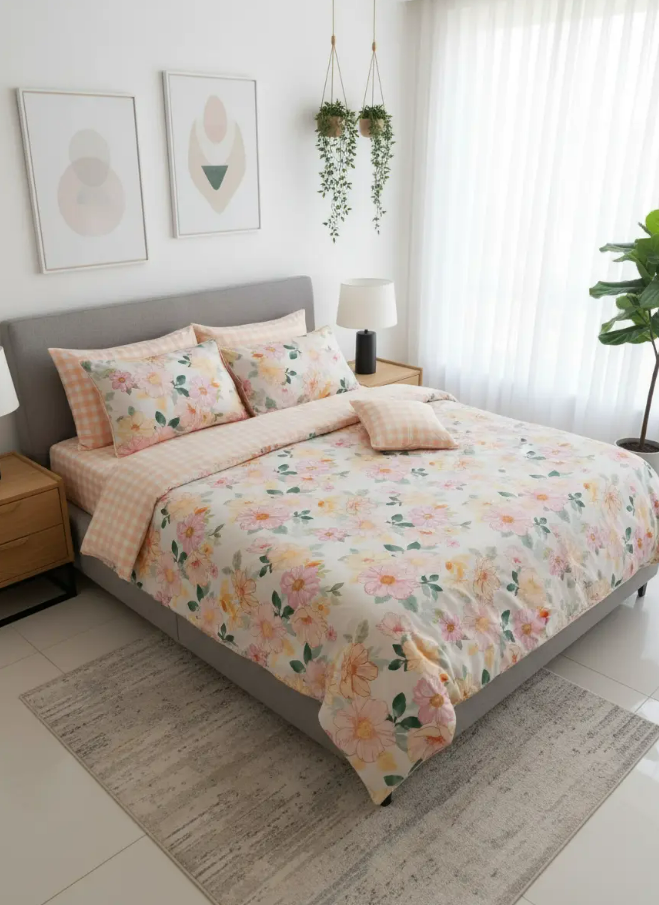 IV692 Percale Cotton Duvet Cover Set - Without Filling