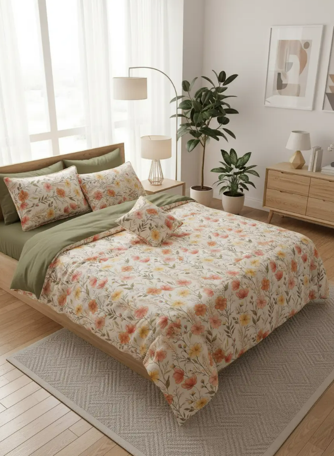 IV701 Luxury Cotton Satin Duvet Cover Set - Without Filling