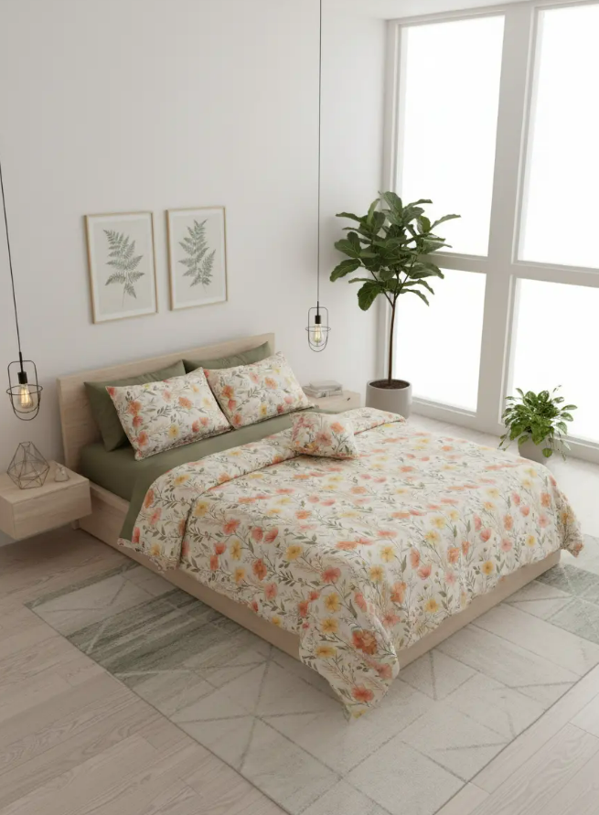 IV701 Luxury Cotton Satin Duvet Cover Set - Without Filling