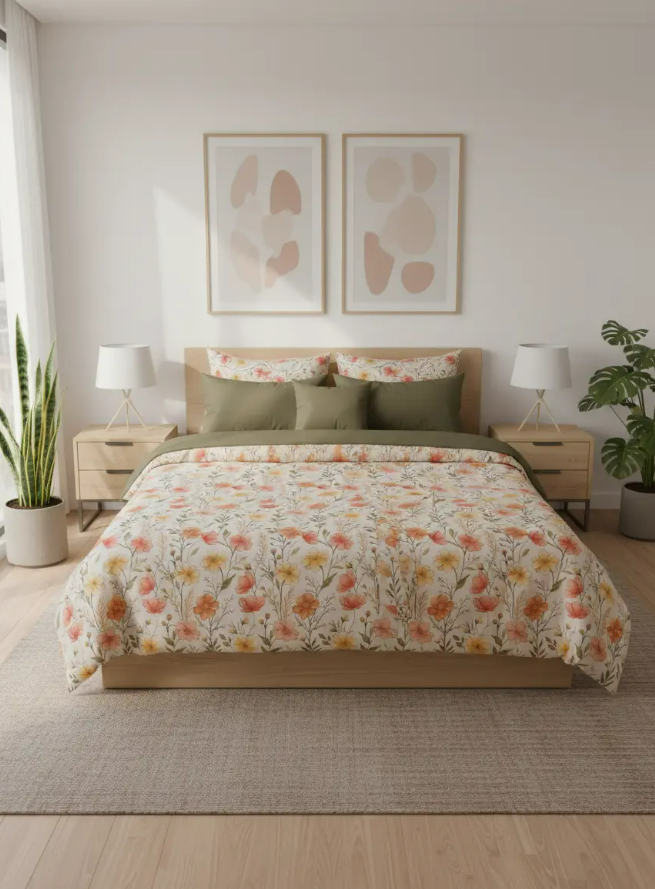 IV701 Luxury Cotton Satin Duvet Cover Set - Without Filling