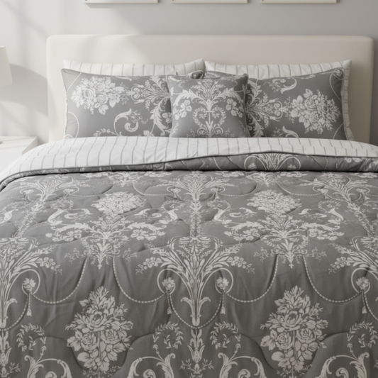 IV614 Percale Cotton Comforter Set - Light Filling