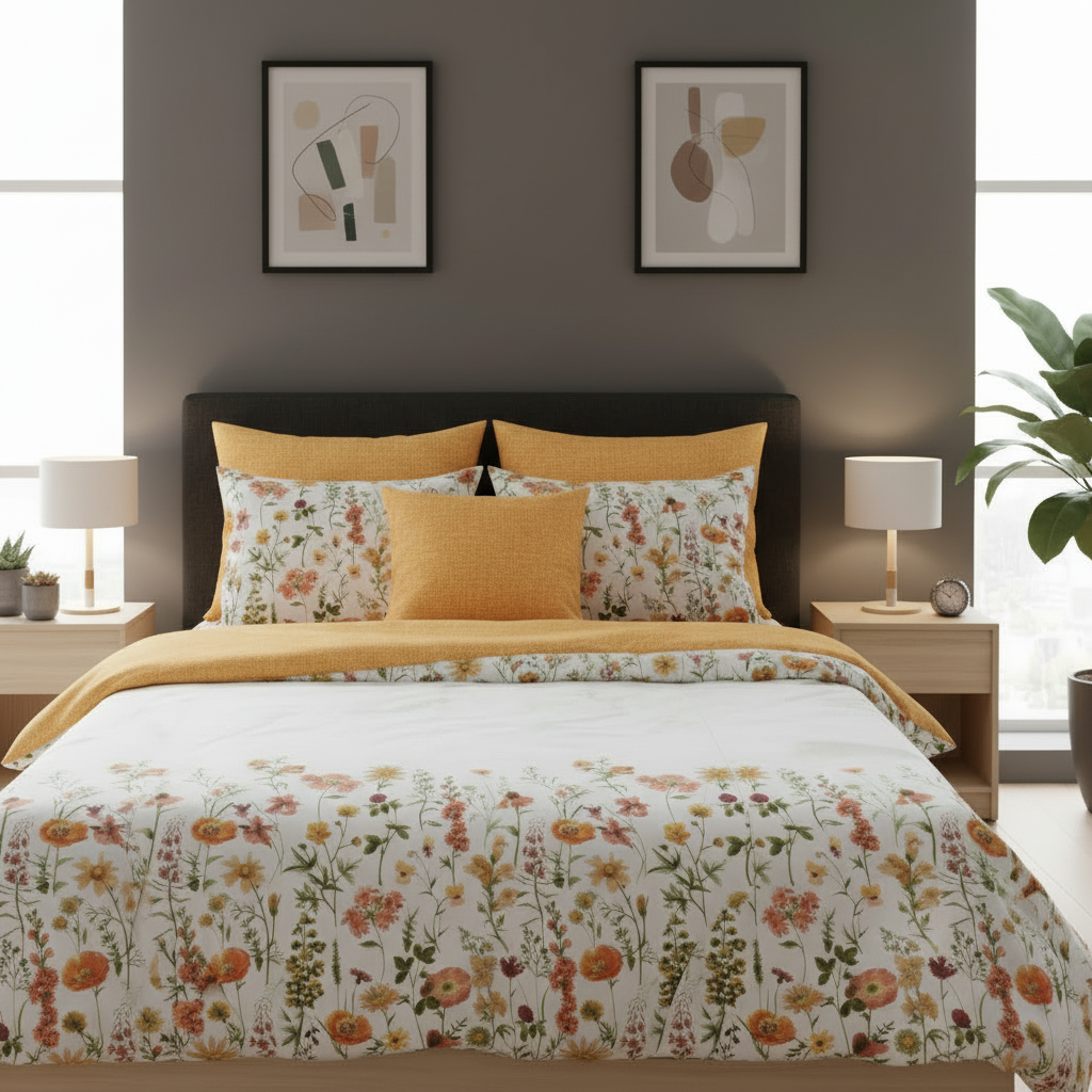 IV818 Cotton Duvet Cover Set - Without Filling