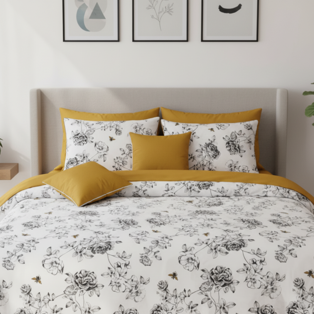 IV695 Percale Cotton Comforter Set - Light Filling