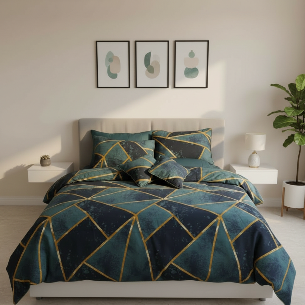 IV763 Luxury Cotton Satin Comforter Set - Light Filling