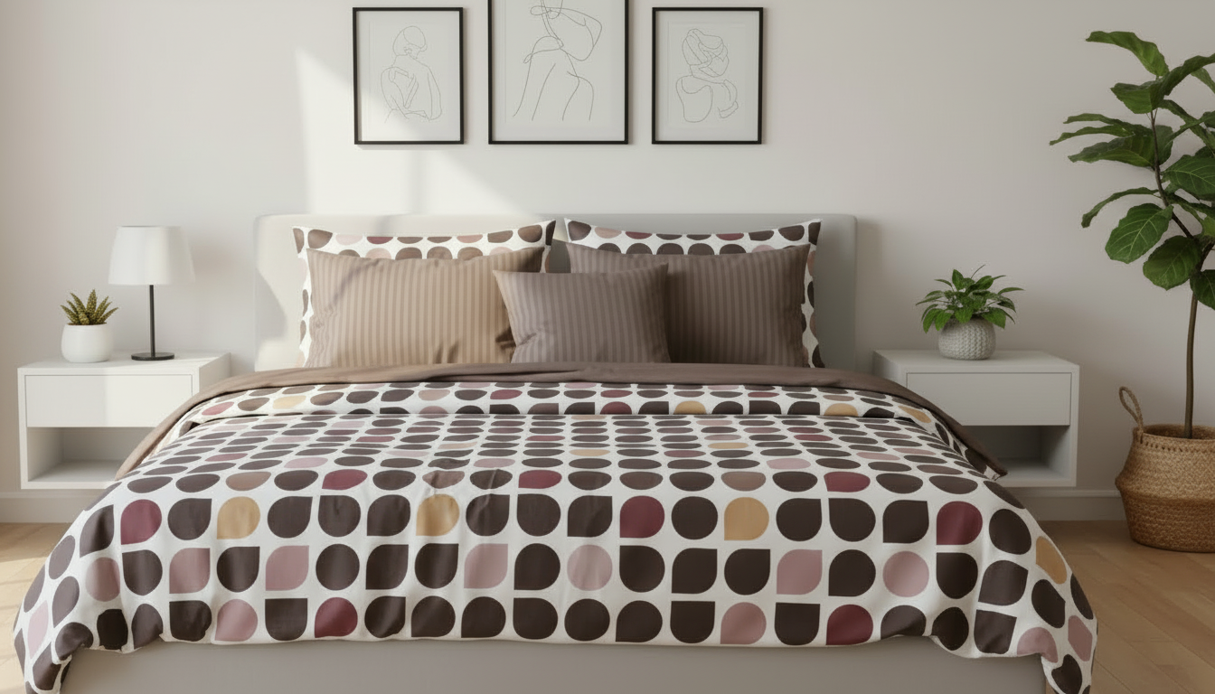 IV863 Luxury Cotton Satin Comforter Set - Light Filling