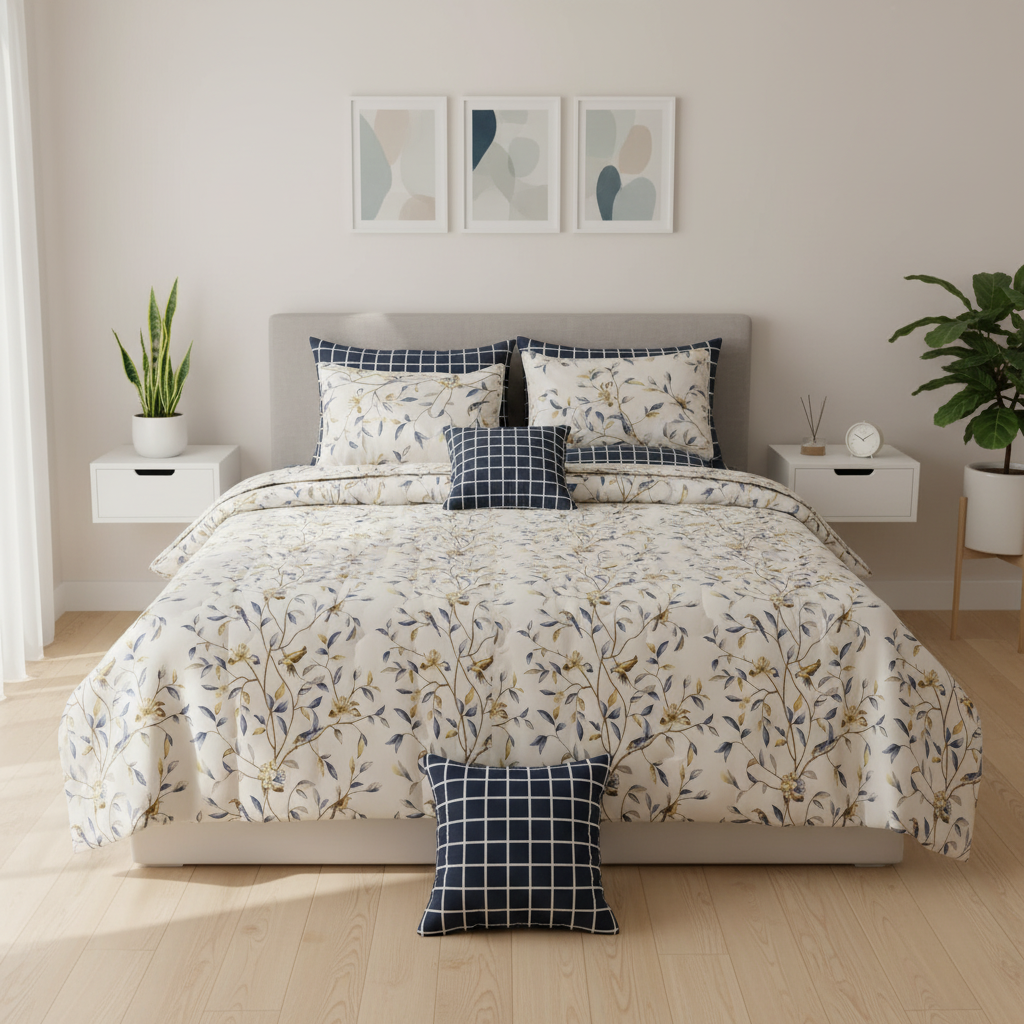 IV639 Cotton Comforter Set - Light Filling