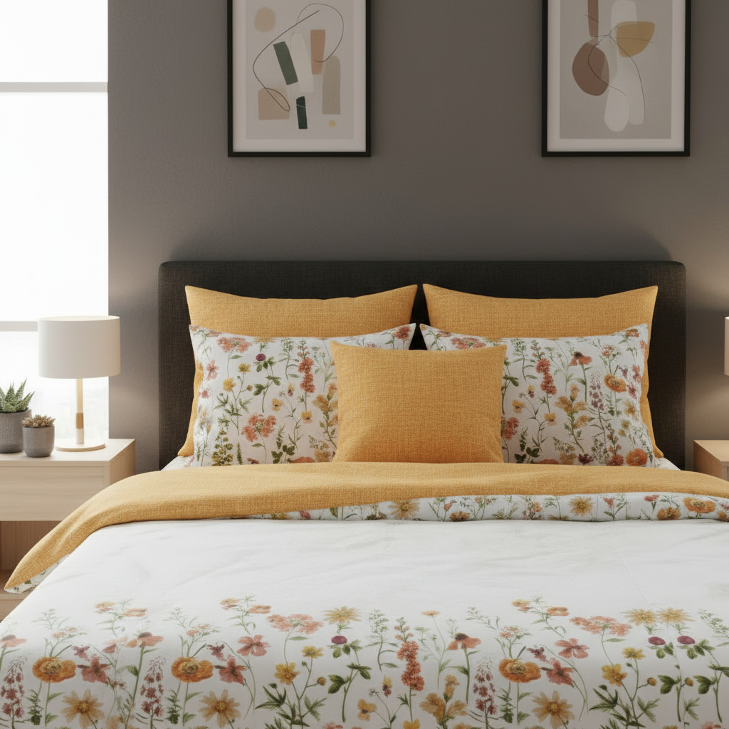 IV818 Cotton Comforter Set - Light Filling