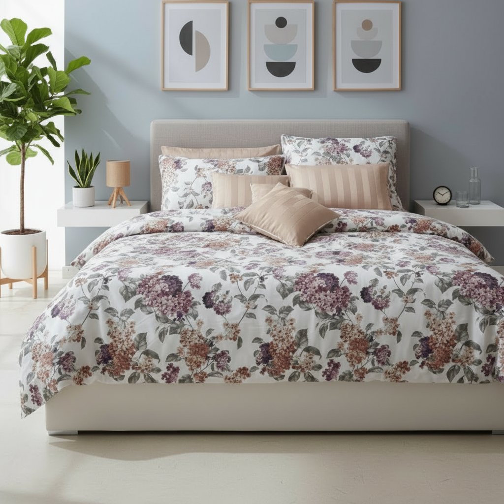 IV764 Luxury Cotton Satin Comforter Set - Light Filling