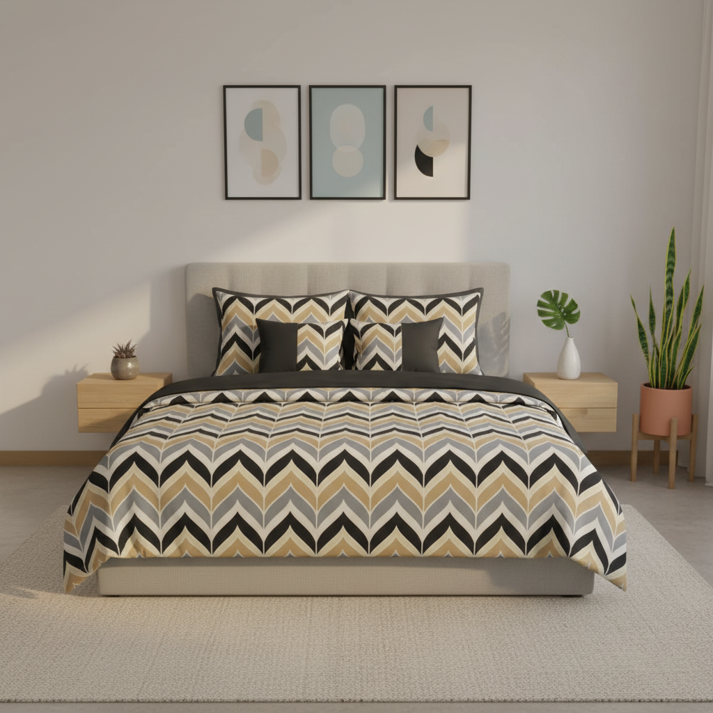 IV765 Luxury Cotton Satin Comforter Set - Light Filling