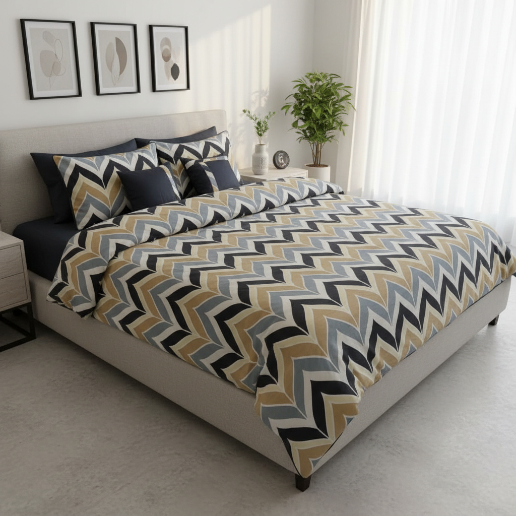 IV765 Luxury Cotton Satin Comforter Set - Light Filling