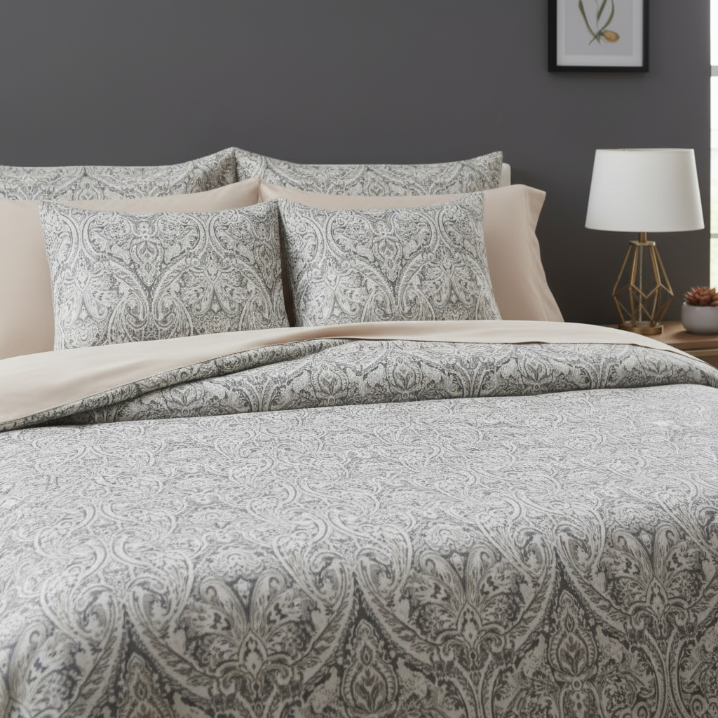 IV811 Percale Cotton Comforter Set - Light Filling
