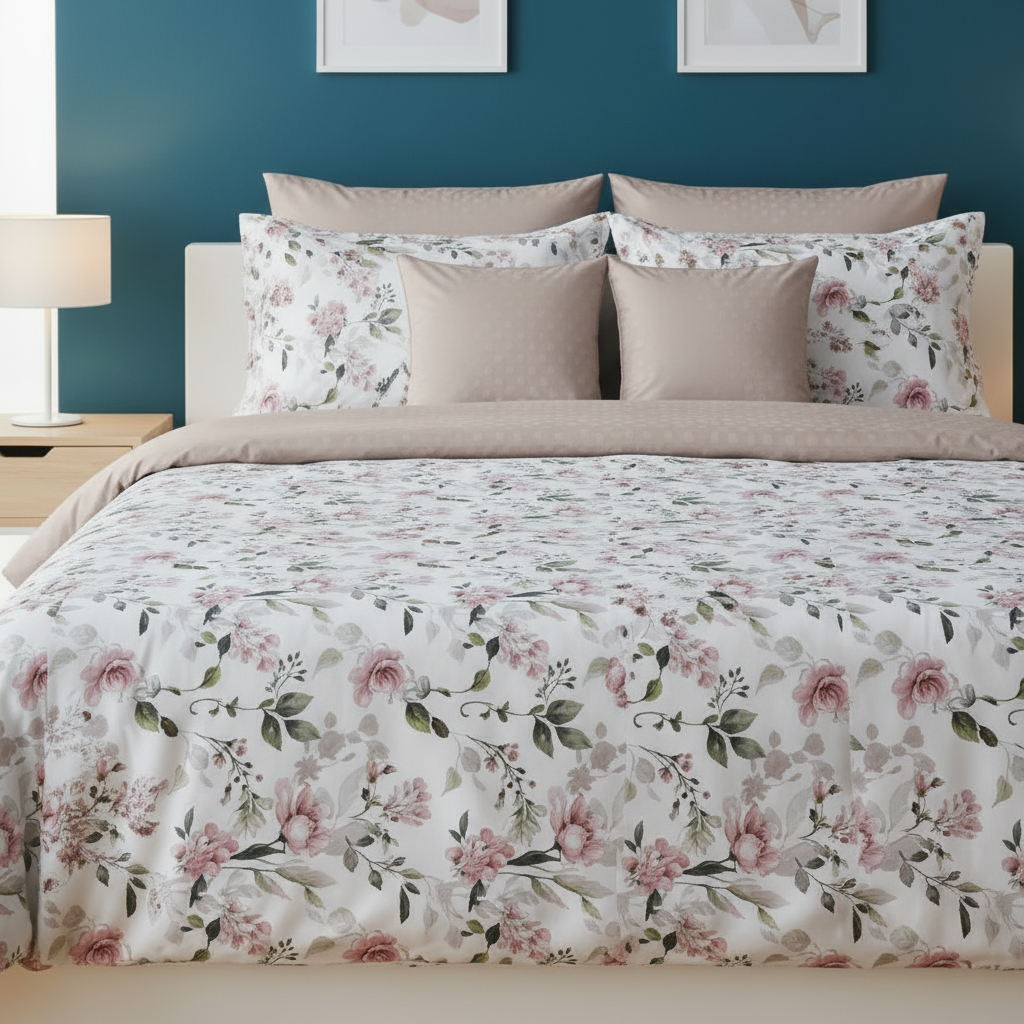 IV826 Luxury Cotton Satin Comforter Set - Light Filling